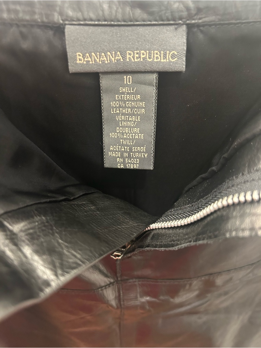 Banana Republic Black Genuine Leather Bomber Jacket
